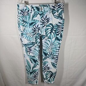 Tommy Bahama‎ Womens Skinny Ankle Pants Tropical Leaf Print Size 31x28